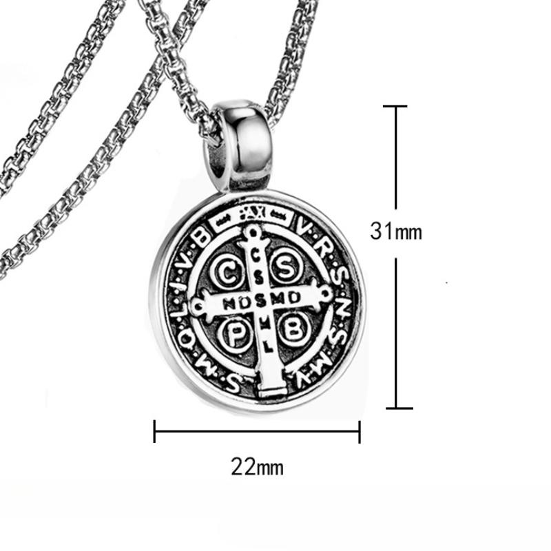 Cruz de San Benito Colgantes Religiosos Acero Inoxidable Exorcista Italiano Collar de San Benito Joyería