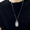 S925 Sterling Silver Medicine Buddha Pendant with Natural Shell Carving, Ethnic Auspicious Clouds Design, High-End Fashionable Necklace.