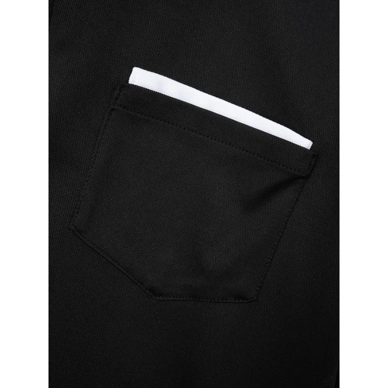 Men's New Summer Pocket Splicing Polo Set Simple Lapel Daily Casual Outfit