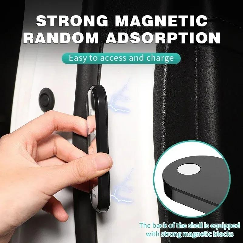 1/2/4PCS Car Door Light LED Welcome Light Magnetic Control USB Charging Auto Open Door Safe Anti-collision Emergency Signal Lamp