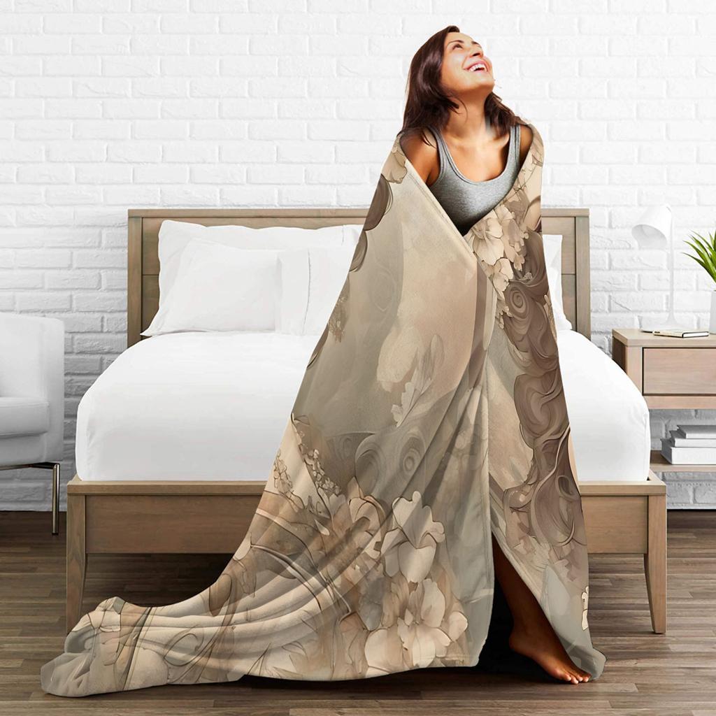 Language of Flowers Alphonse Mucha Blankets Quality Warm Soft Bedding Throws Winter Kids Couch Chair Fashion Bedspread