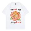 Funny Be Soft But Stay Sharp Rabbit Meme Graphic T Shirts Harajuku Y2k Short Sleeve T-shirts High Quality Fashion T-shirt