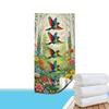 Rainbow Birds Floral Beach Towel Patterned Sunscreen And Windproof Suitable For Swimming Pool Camping Travel
