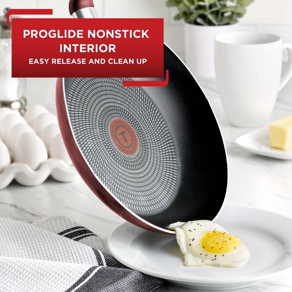 Nonstick Fry Pan 12 inch Pro-Glide Cookware with Thermo-Spot Indicator Even Heat Base Comfortable Handle Dishwasher Safe Oven