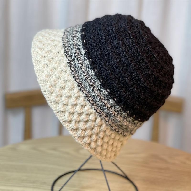 

Wool Hat Knitted Hat Women s Autumn and Winter New Fashion Bucket Hat Casual Basin Hat Adjustable чорний