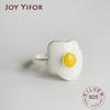 Ei BFCLUB Zilverkleurige Ring voor Vrouwen Cadeau Schattige Plant Vingerring Originele Fijne Sieraden 2020 Nieuw