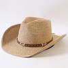 Popolare cappello da cowboy western classico europeo e americano intrecciato in paglia per uomo e donna moda outdoor stile OL cappello a cilindro intrecciato