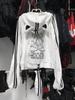 Y2k Tops Japanese Jackets Women's Clothing Skull Embroidery Fashion Sweatshirts Casual Zipper Hooded Coats