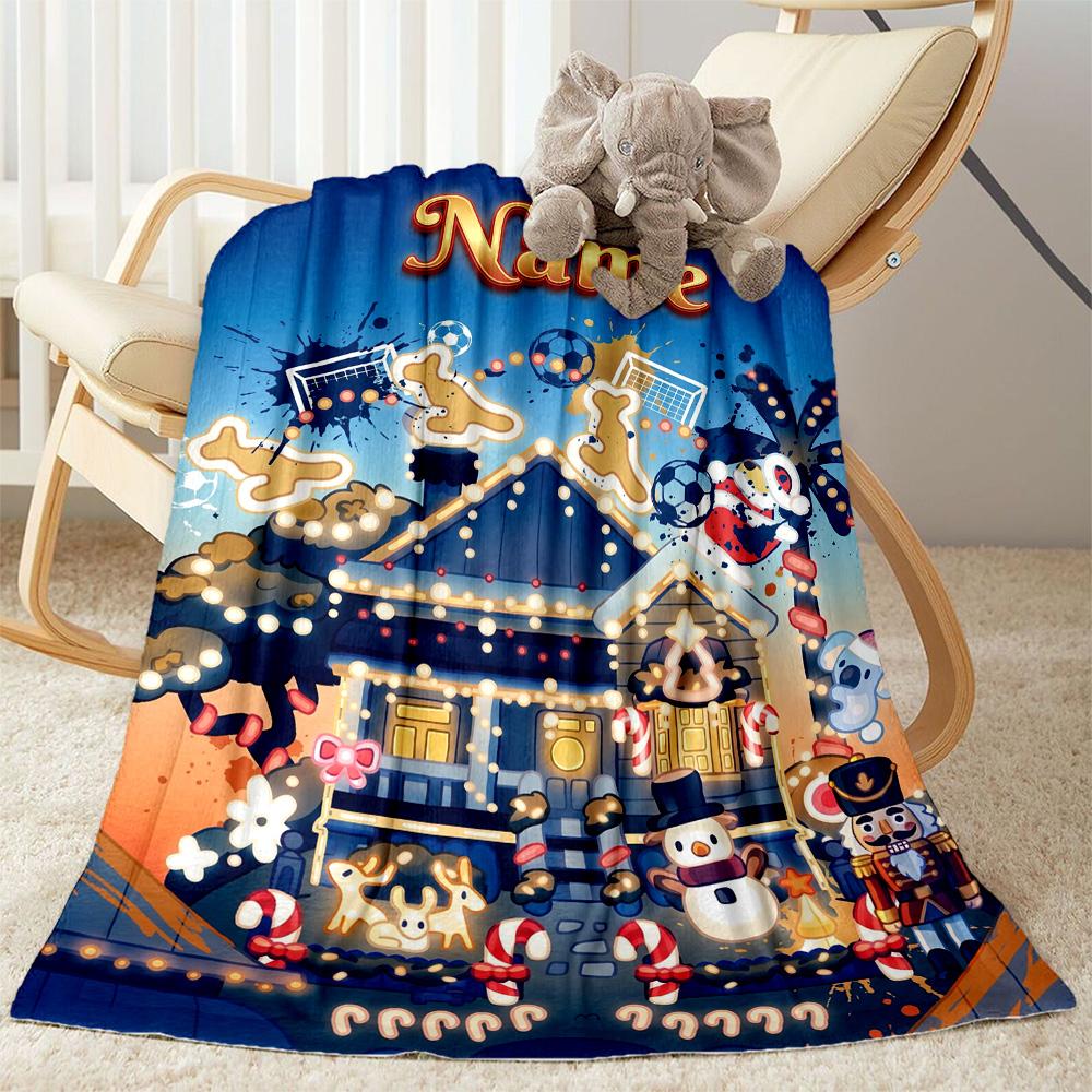 Halloween Night Adventure Customize Your Name Blanket Gift Customizable Blanket Durable Comfort Perfect for Bedding Office Bed Chair for All Occasions
