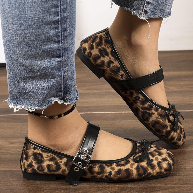 Fashion 2025 Fashion Women's Shoes Summer Flat Bow Single Shoe Ballet Shoes Korean Version Belt Buckle Mary Jane Shoes Zapatos De Mujer