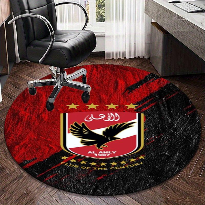 1PC round rug Ahly Football club Printed Round Area Rug ,Rug For Home Office, Round Chair Rug, Decorative Carpet Fan gifts Christmas gift