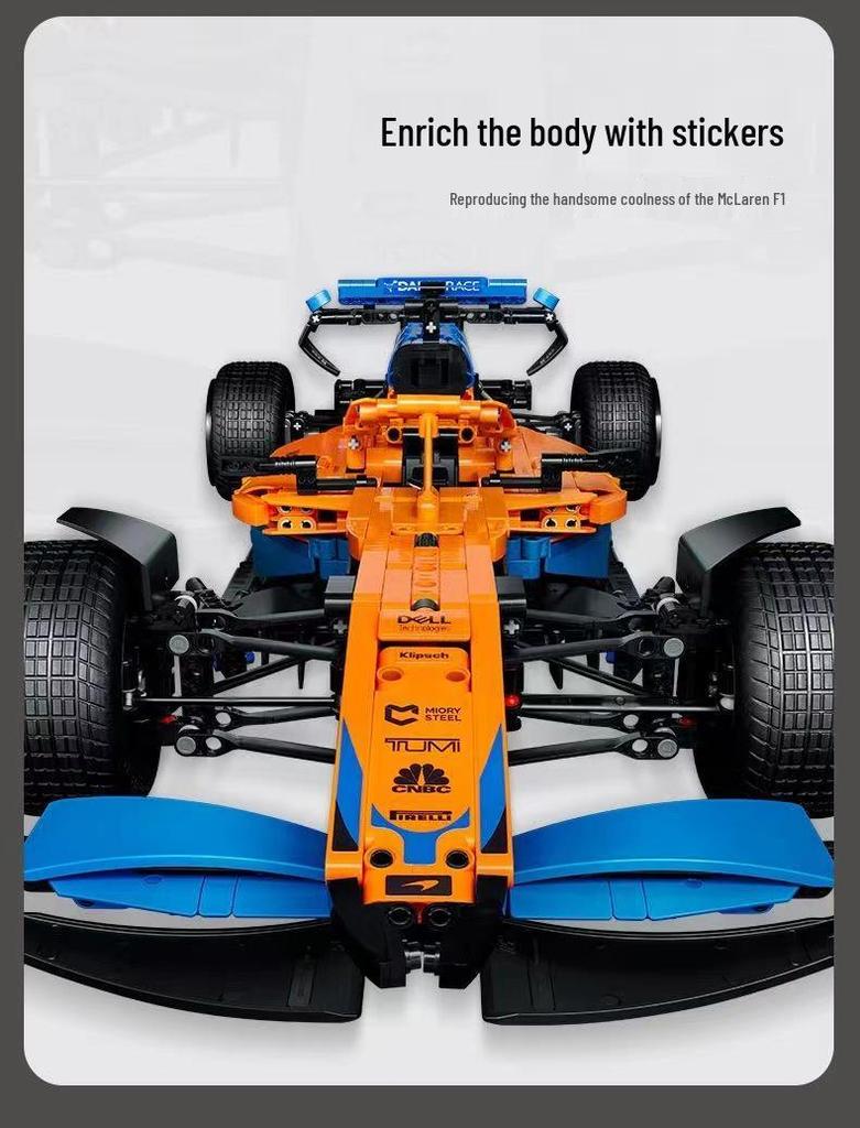 Compatible McLaren F1 Race Car 42141 - Advanced Formula Technology Building Blocks