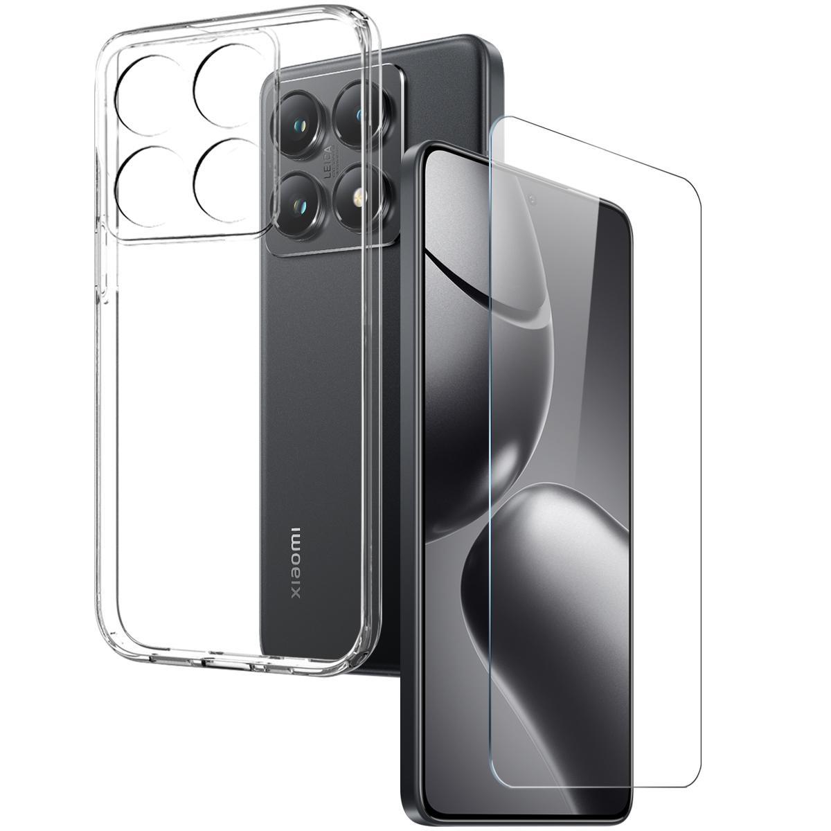 

Для Xiaomi 14T Pro Прозорий чохол М яка TPU накладка на телефон із захисним склом для екрана Style A