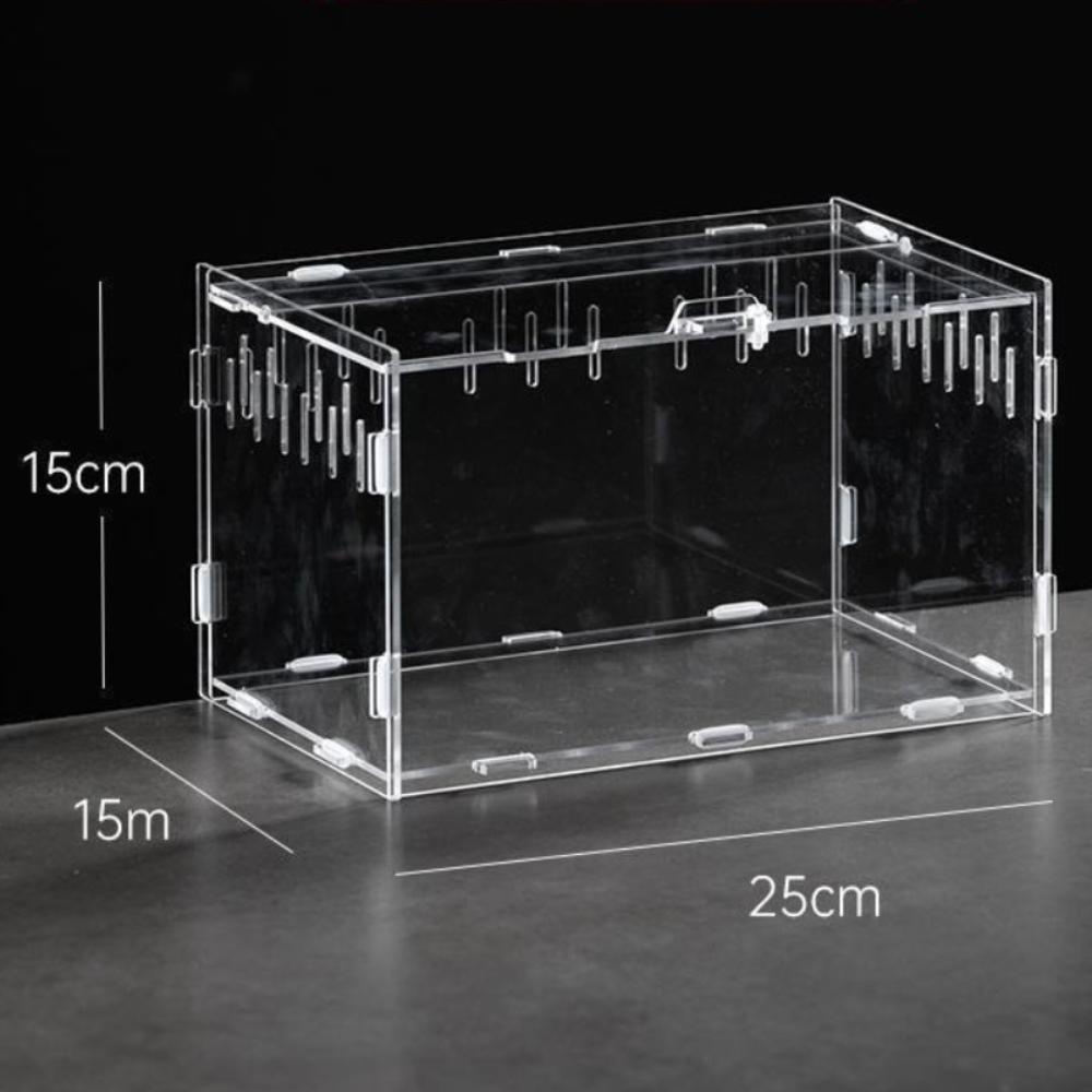 Anti-Escape Reptile Habitat Clear Spider Feeding Case Durable Lizard Breeding Box  for Chameleon