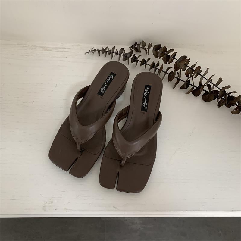 Bailamos Summer Fashion Open Clip Toe Mules Women Slippers Sandals 2025 High Quality Low Heels Flip Flops Beach Slides Shoes Mu