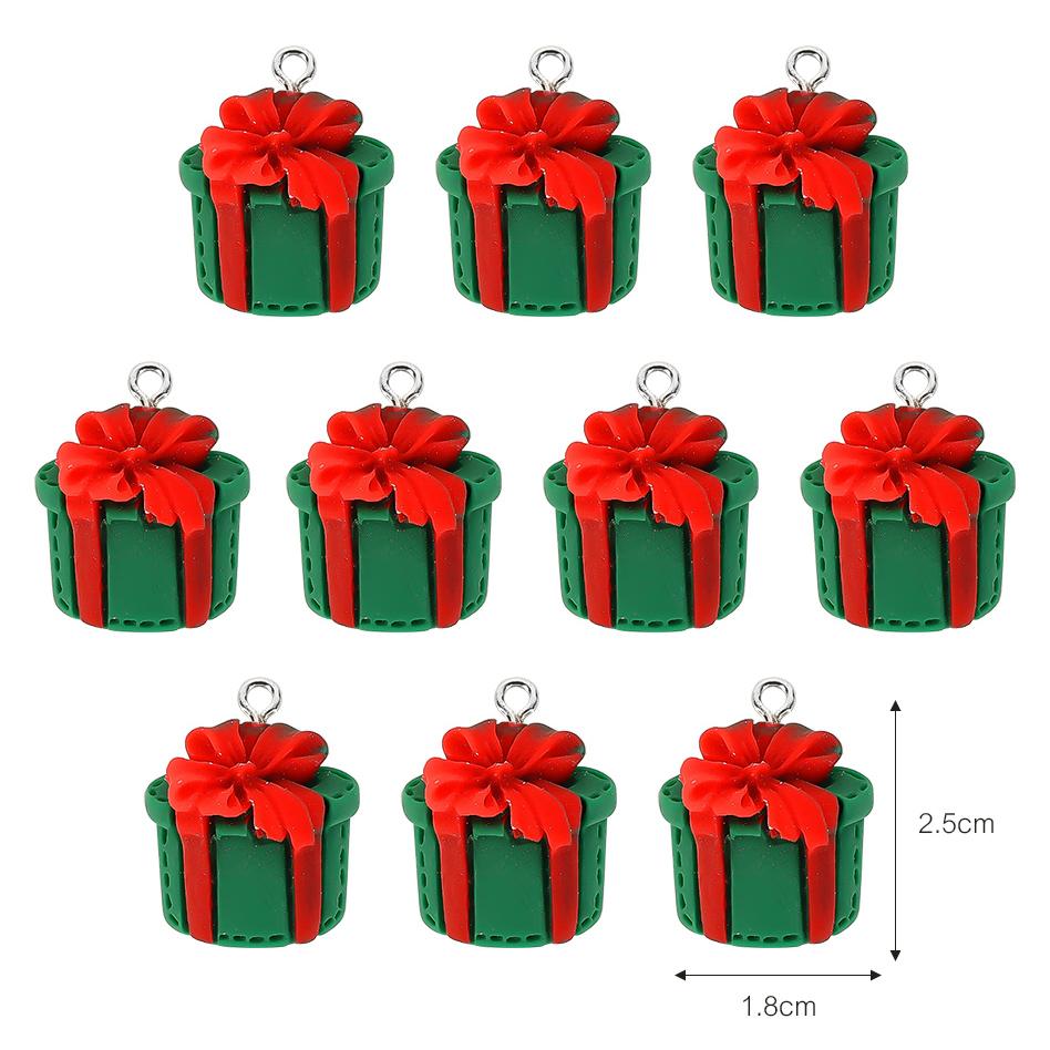 Christmas Resin Ornament Cute Santa Gingerbread Man Hanging Pendant for DIY Craft Jewelry Keychain Xmas Tree Decorations