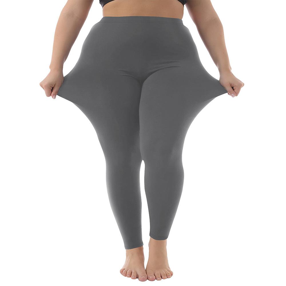 1XL-5XL Plus Size Leggings Women's Outerwear 300 Lbs 9-Inch High-Elasticity Solid-Colour Spring/Autumn Leggings Plus Size