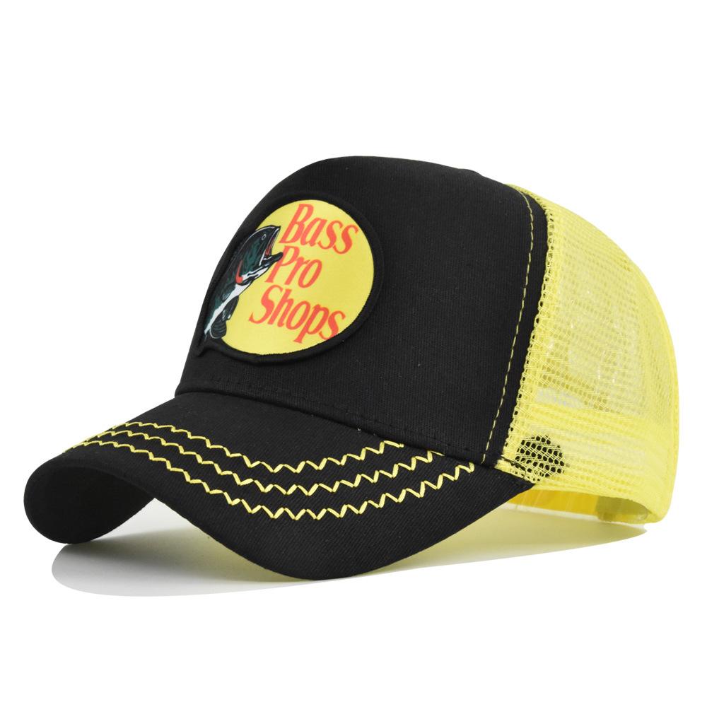 Embroidered Baseball Cap Bass Weaving Label Cap Mesh Cap Bent Brim Sun Hat Summer Hat Sun Hat