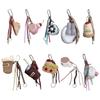 Stylish Afternoon Teas Dessert and Beverage Keychain Handmade Keyring Plush Bag Charm Stylish Backpack Accessories