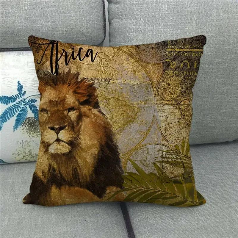 Lion Tiger Zebra pattern Double-sided Printed pillow cover Short plush Suitable living rooms bedrooms sofas throw cushion cover