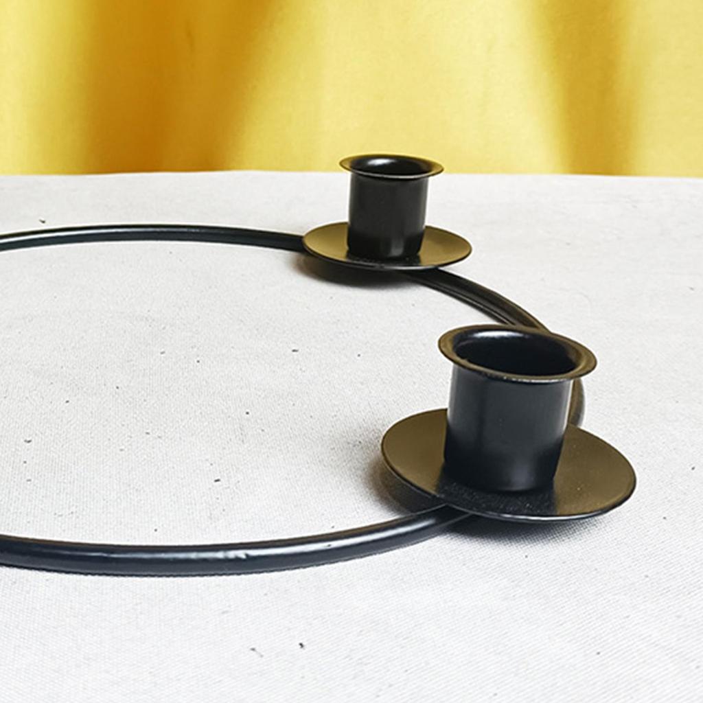 Nordic Round Taper Candle Holder Metal Iron Christmas Advent Candlestick Candelabra Table Decor for Dinner Wedding Living Room