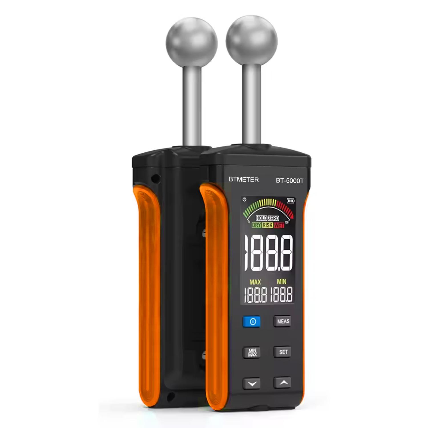 

Non-Contact Wood Moisture Meter, BT-5000T Adoption Advanced Spherical Sensor, Measures Moisture Content From Rang 0-100 помаранчевий