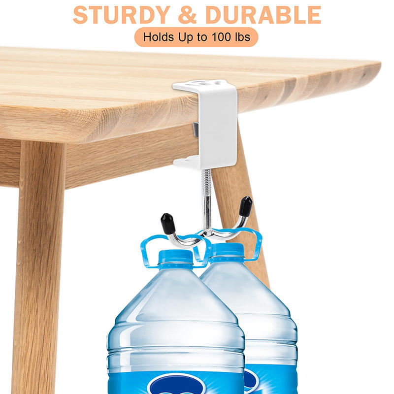 Removable Student Bag Hook No-Drill Strong Adhesive Hanger for Desk Side Portable Desktop Bag Holder for School Supplies