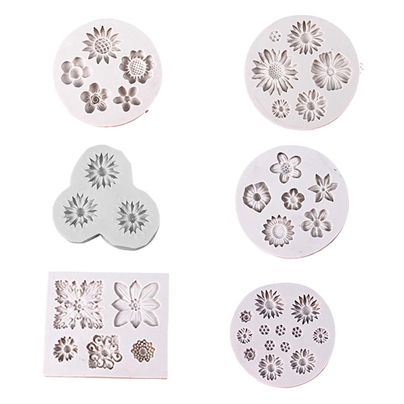 3D Mini Prästkrage Blomma Silikonform Diy Fondant Tårta Dekoreringsverktyg Bröllop Födelsedag Fest Choklad Godis Bakverk Bakform