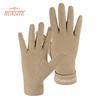 1 Pair Women Winter Gloves, Extra Soft, Elastic, Solid Color, Plush Lining, Windproof, Cold Weather, Touch Screen Gloves