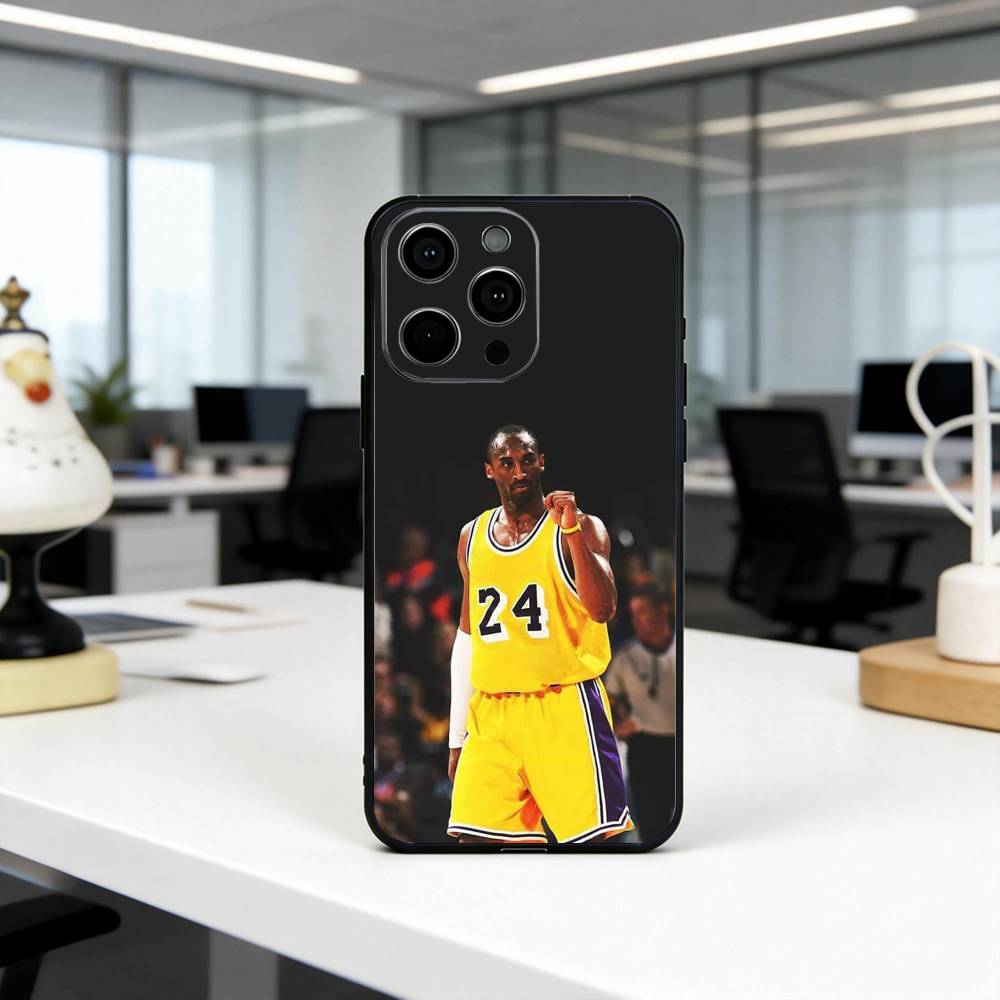 Basketball K-Kobe B-Bryant-KB Phone Case For iPhone 17,16,15,14,13,12,11 Plus,Pro Max,XS,Soft Silicone Black Cover