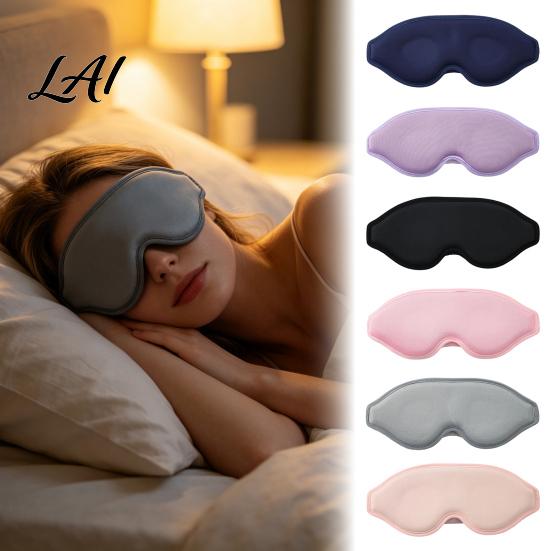 Travel Essentials for Sleeping Sleep Mask Men Women 3D Blackout Eye Masks with Adjustable Elastic Strap Side Deep Home Sleepers Light Blocking
