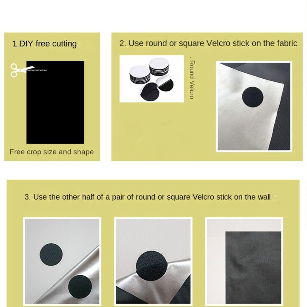 With 32 Stickers Travel Blackout Curtain Removable No Drill Temporary Curtain  Bedroom