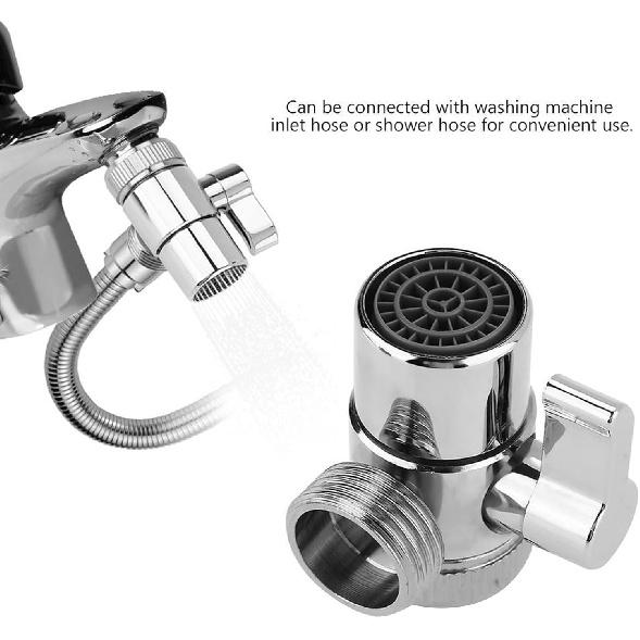 All Brass Faucet Diverter Valve with Aerator,Faucet Diverter Adapter for Sink Faucet Connection Shower Hose/Garden Hose/Portable Washing Machine