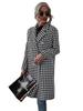 European-American Houndstooth Long Woolen Coat with Turn-Down Collar and Long Sleeves - Autumn/Winter 2021 Collection