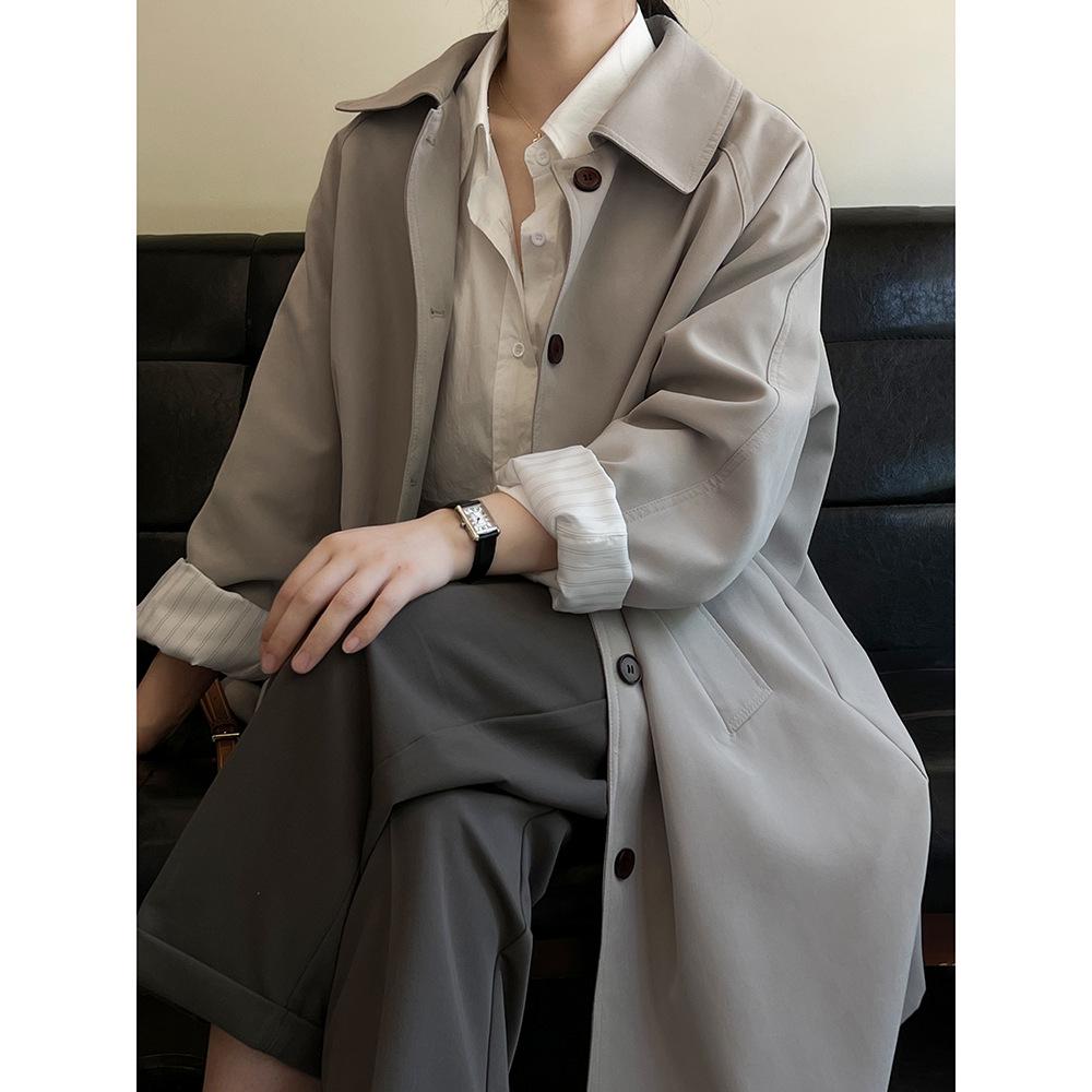 Yan Shuang Women's Korean Style Casual Trench Coat - Autumn Loose Fit Mid-Length Jacket (80861)