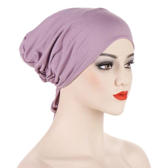 Women Turban Hat Pre Tied Drawstring Wrap Headscarf Sleep Hair Cover Skull Cap Chemo Cancer Headwear