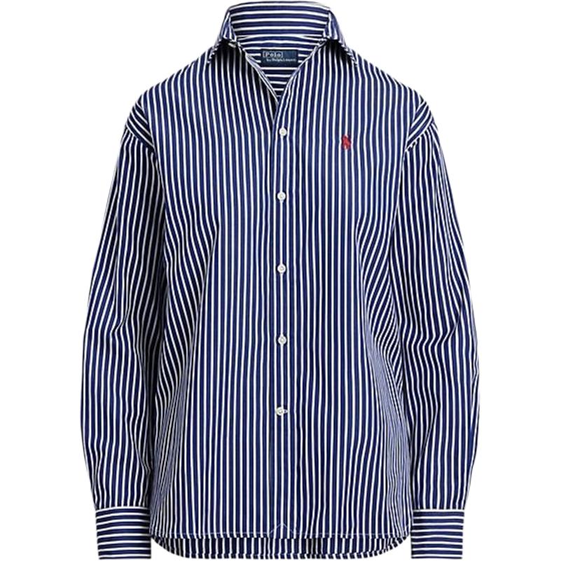 

Polo Ralph Lauren Рубашка женская полосатая с логотипом однобортная свободного кроя с длинным рукавом WMPOSHTNDN20294-400 XS