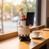 Kochfigur mit Schild Harzstatue Nachricht Zuhause für Café