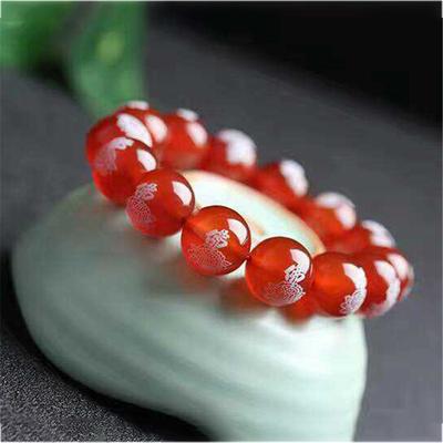Red Natural Beautiful Stone Beads Elastic Beaded Bracelet Bracelets for Men and Women Bracelet Ornaments