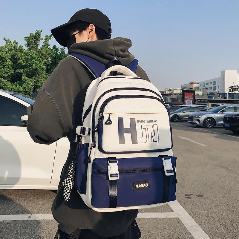New backpack, male and female students schoolbag, large capacity, fashion trend, casual backpack, simple bag