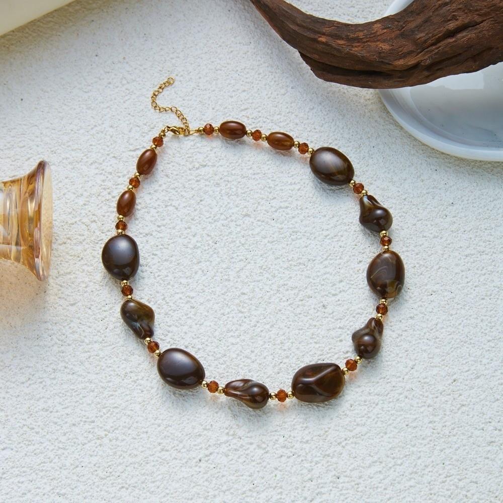 Irregular Beaded Necklace Handmade Geometry Necklace Trendy Irregular Necklace Party