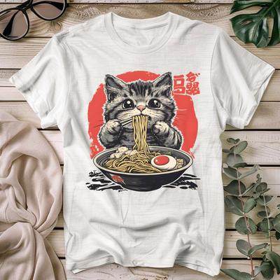 Kawaii Cat Ramen T-Shirt | Japanese Anime Graphic Tee