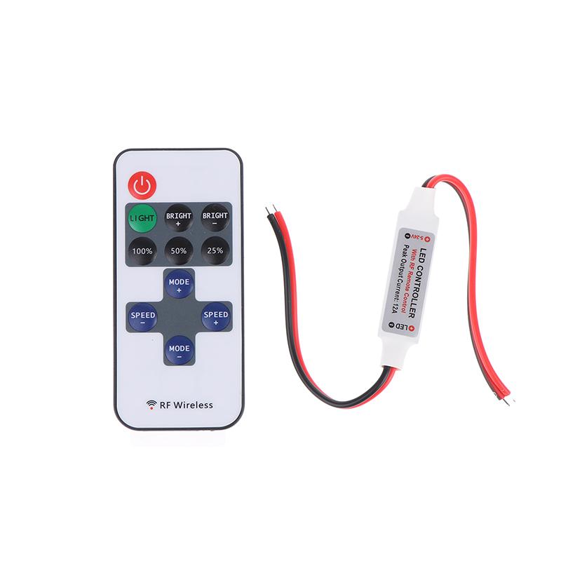 

Mini Led Single Color Dimmer Dc 5V 12V 24V 6A 5050 2835 Strip Lights Constant Voltage Pwm Signal Controller With Rf 9/Key Remote