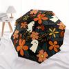 1pc Ghost Floral Automatic Open/close Folding Compact Umbrella, 8-Rib Sturdy Canopy, Lightweight Portable, Everyday Use, Gift, Outdoor Umbrella, Trave