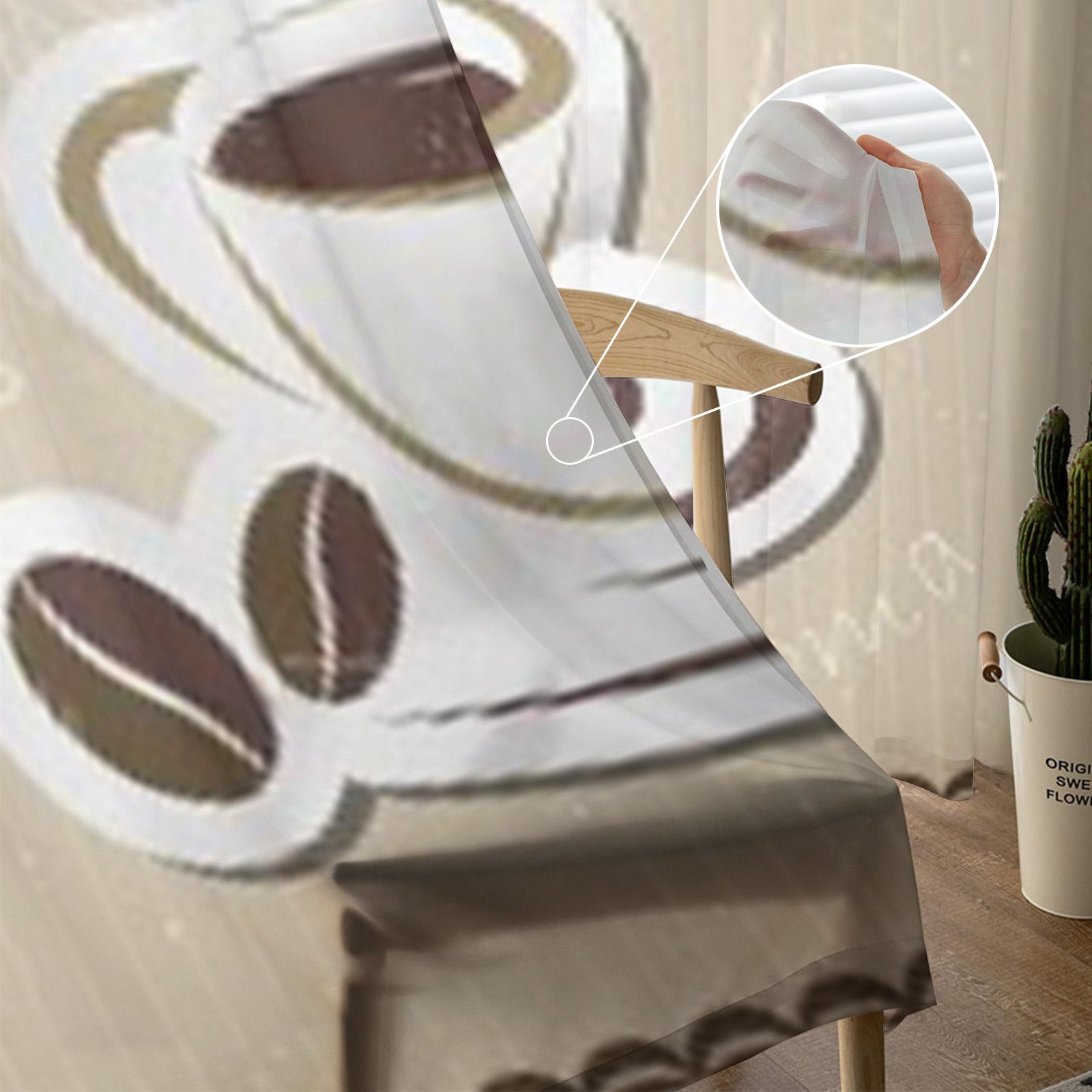 Кофейная кружка Значок Тюль Прозрачные шторы для гостиной Украшения Шторы для комнаты — фото 3