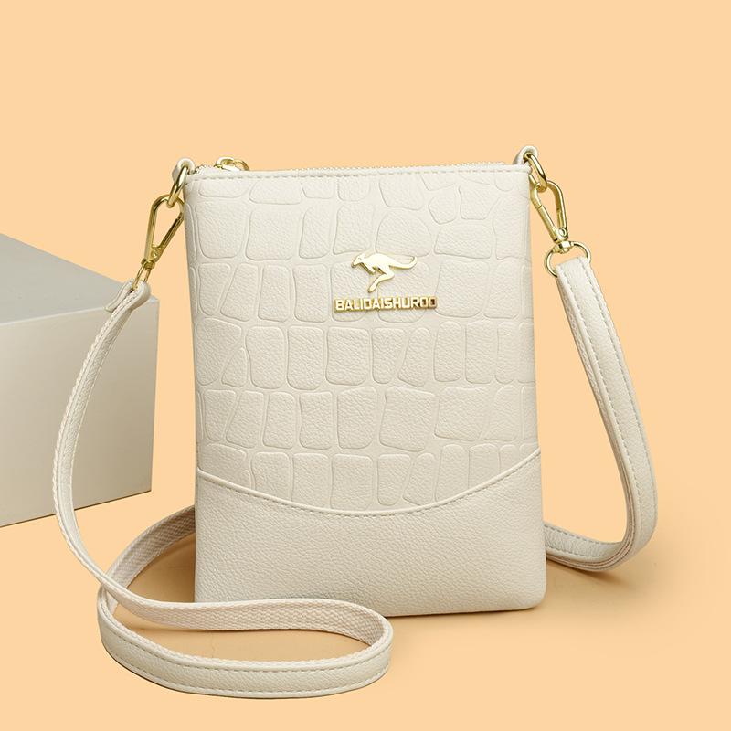 Multi-layer Large-capacity Single-shoulder Bag Rose Embossed Fashionable and Simple Crossbody Bag