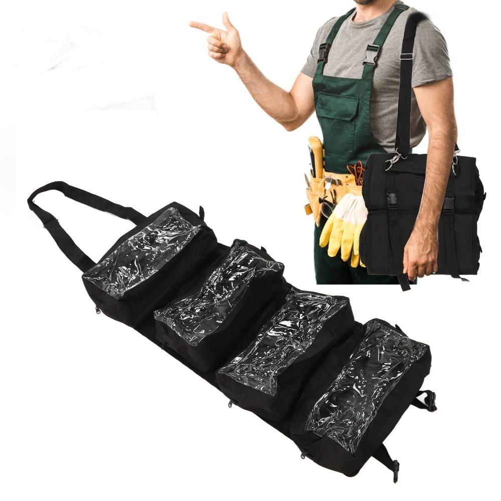 

Portable Tool Organizer Bag 600D Oxford Cloth Rollable Tool Storage Bag Electrician Tool Storage чёрный