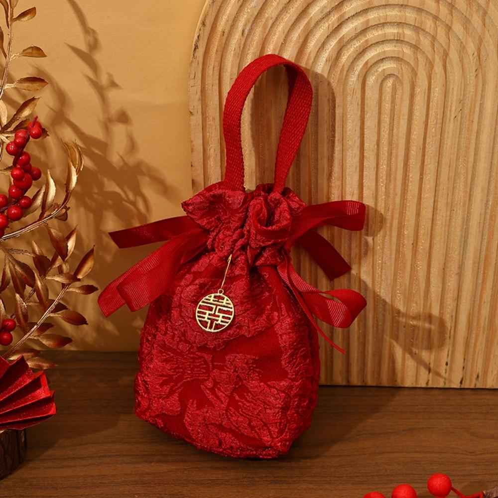 Cloth Wedding Candy Bag Embossed Flowers Engagement Gift Packing Bag  Engagement/Wedding