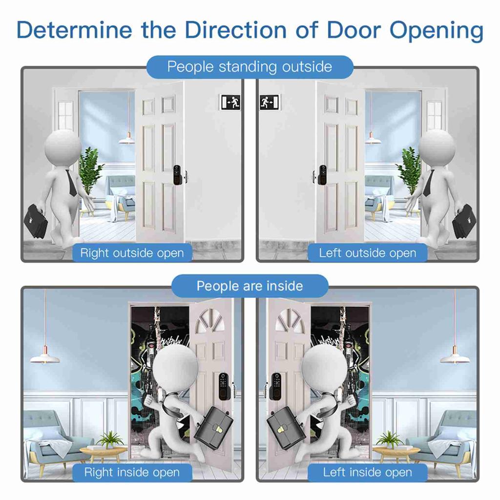Smart Fingerprint Door Lock APP Timing Electronic Keyless Keypad Entry Door Lock with 6 Unlocking Wa