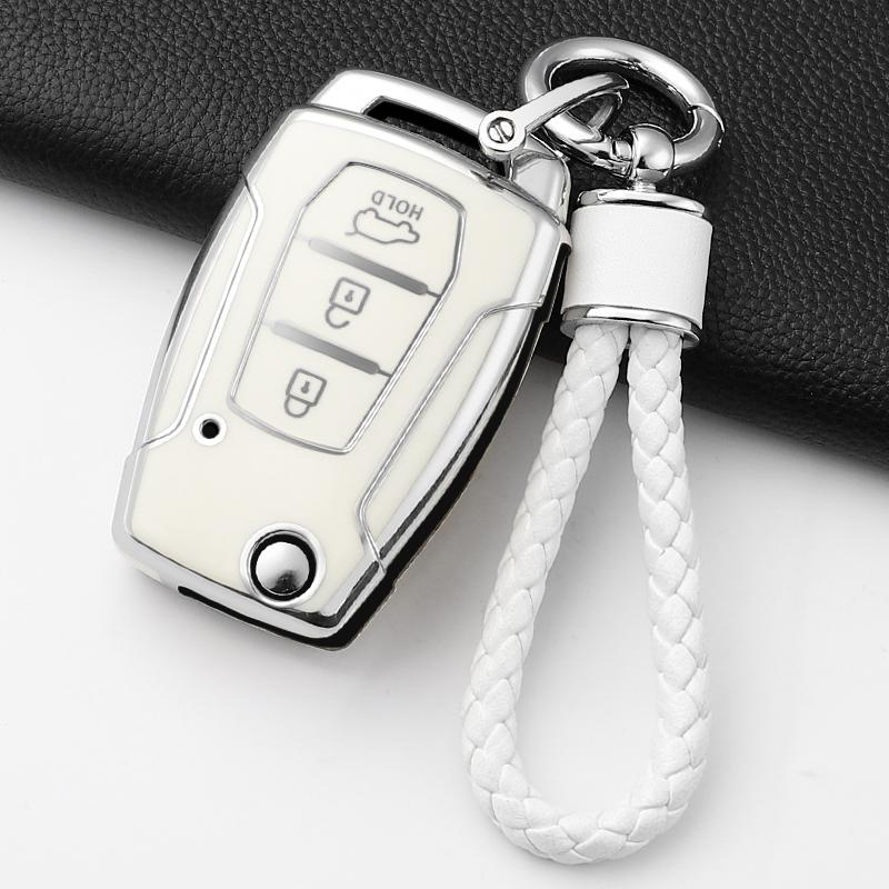 Soft Tpu Car Key Case Cover Shell For Ssangyong Kyron 2 Sanka Actyon Korando Tivoli 3 Buttons Smart Keyless Keychain Accessories